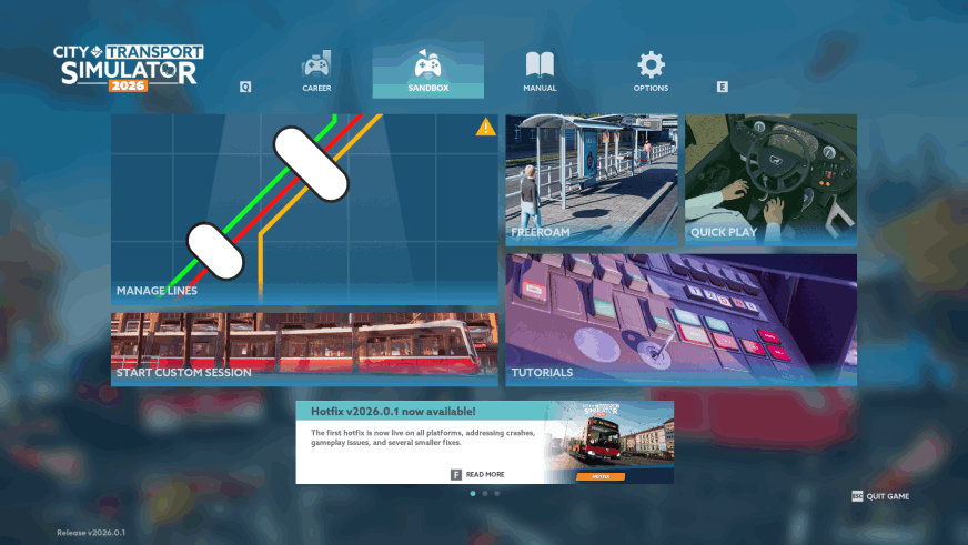 City Transport Simulator 2026 - Menu