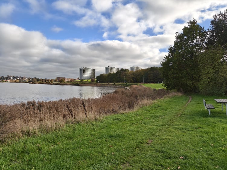Højhusene set fra Marina Syd i Kolding