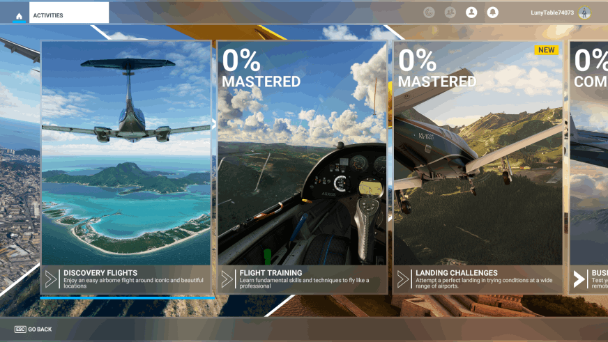 MSFS 2020 - Menu
