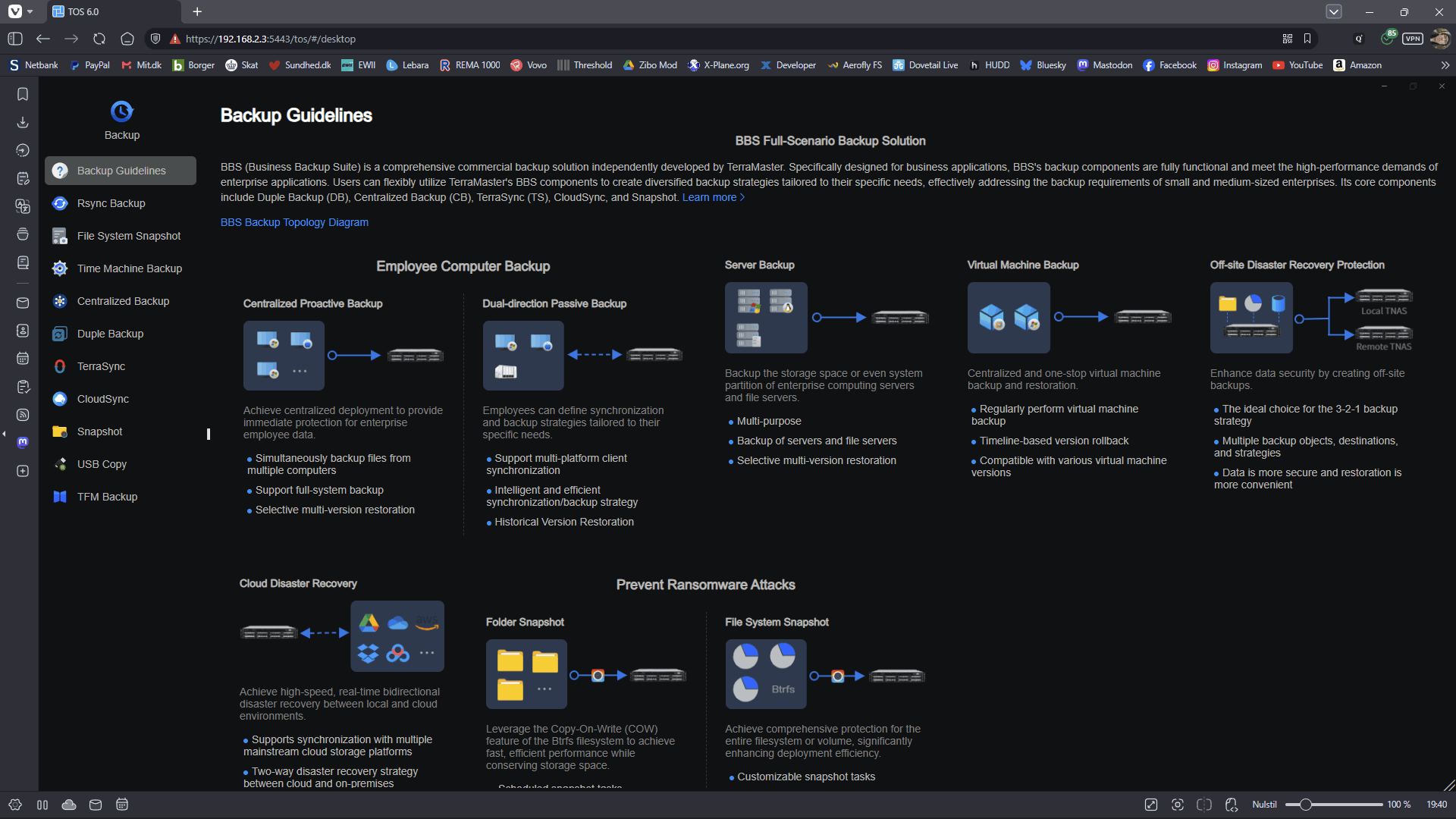 TOS 6 Desktop - Backup