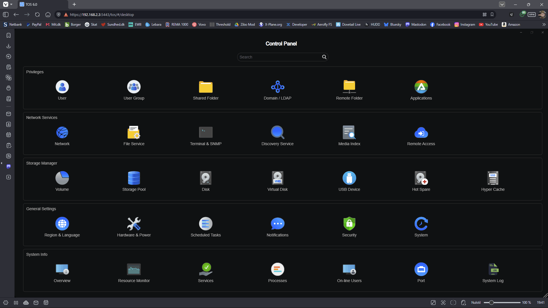 TOS 6 Desktop - Settings