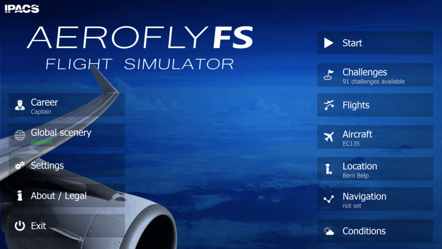Aerofly FS 4 Global - Menu