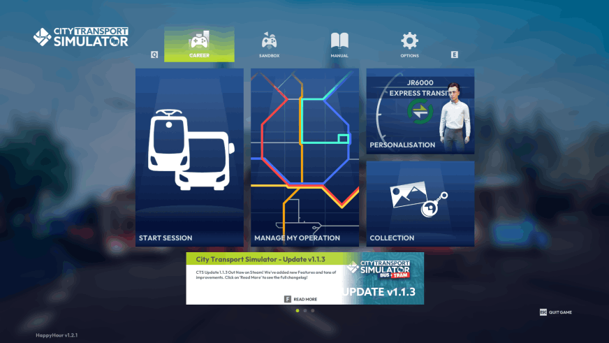 City Transport Simulator - Menu