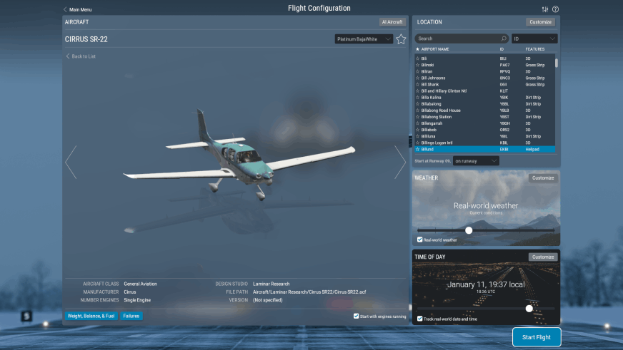 X-Plane 12 - Cirrus SR22