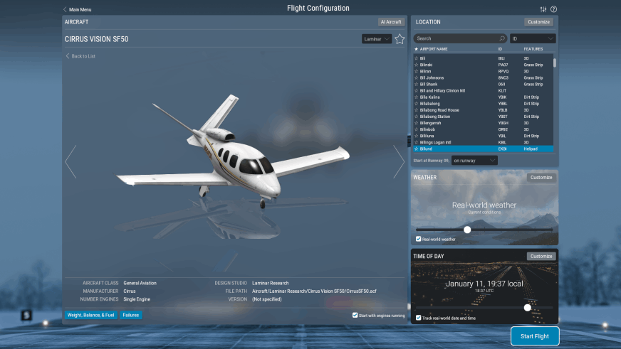 X-Plane 12 - Cirrus Vision SF50